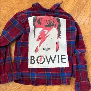 David Bowie upcycled flannel size medium